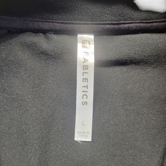 Fabletics LARGE Trinity Cold Weather Jacket Black Running Jogging Zip Up Stretch - Picture 5 of 13
